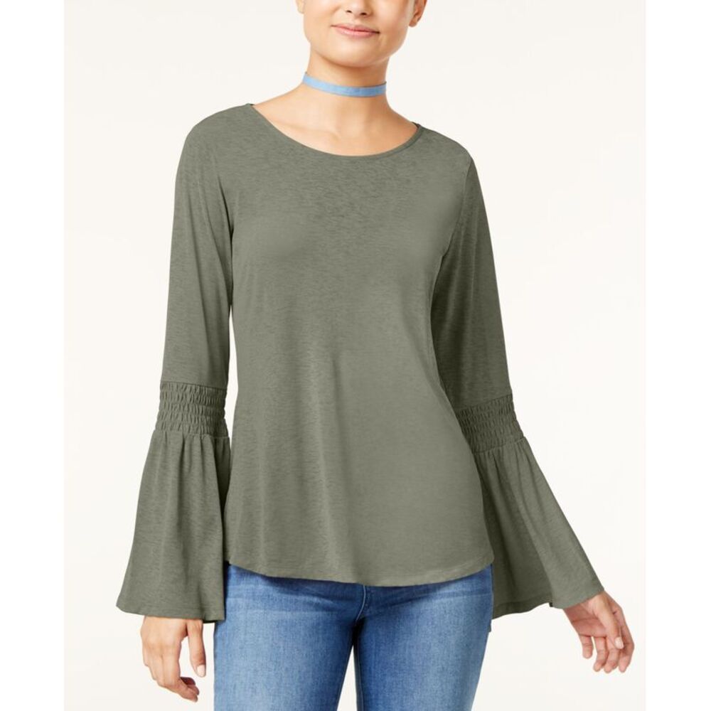 Ultra Flirt Juniors Bell Sleeve Peasant Top